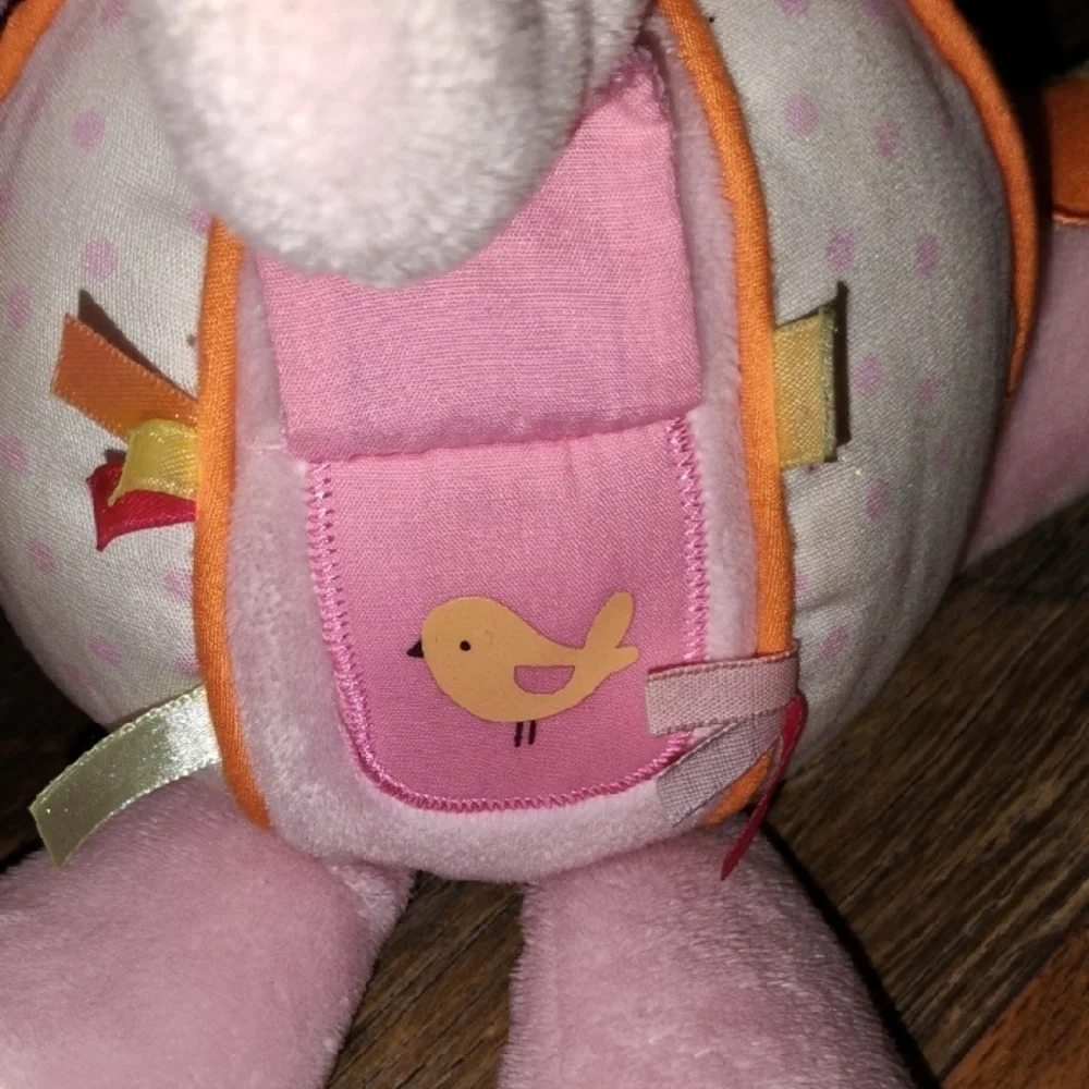 Carter's Pink and White Plush Elephant and Lovey Set